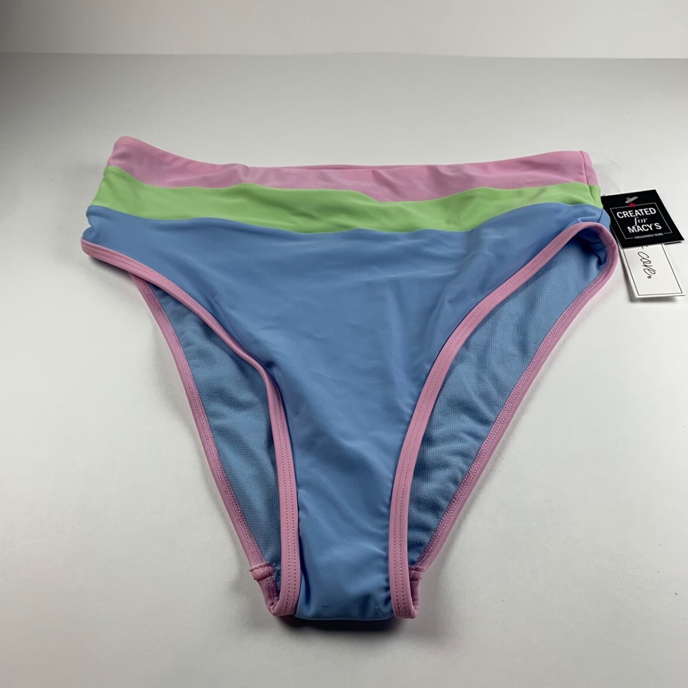 Salt + Cove Women's Colorblocked High-Waisted Swimsuit Bikini Bottom Size L NWT